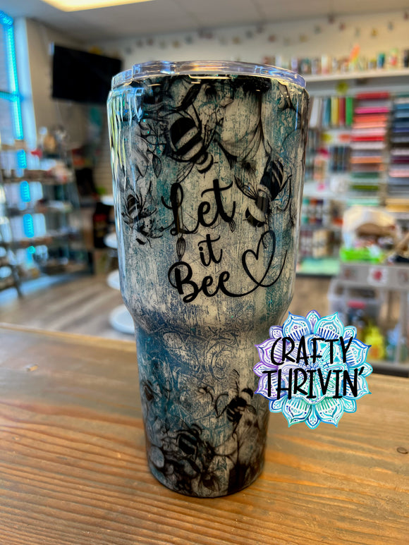 Let It Bee Tumbler with Snowglobe Bottom