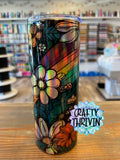 Holographic Floral Tumbler