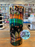 Holographic Floral Tumbler