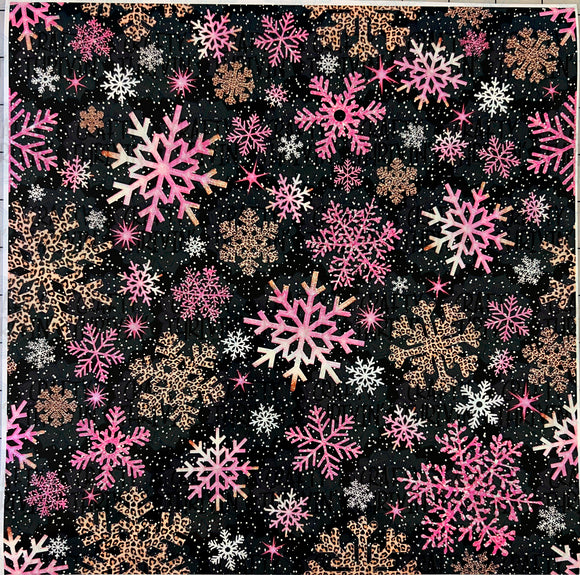 Pink Black Leopard Snowflake - 1406