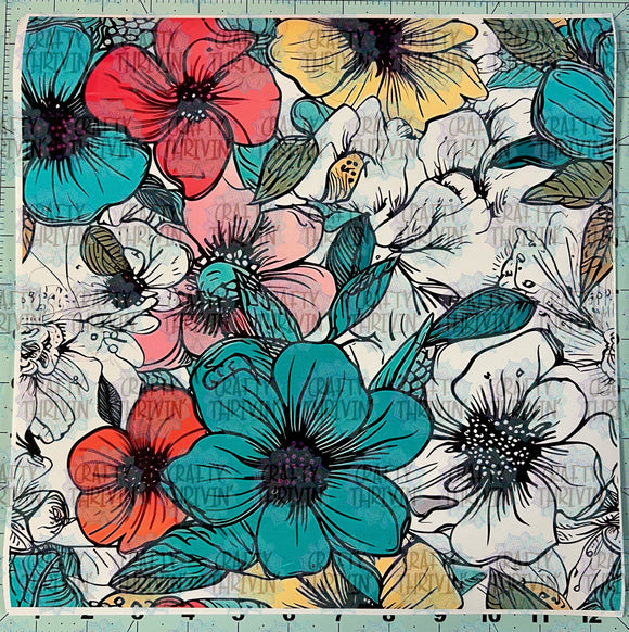 Bright Floral Sketch - 1165