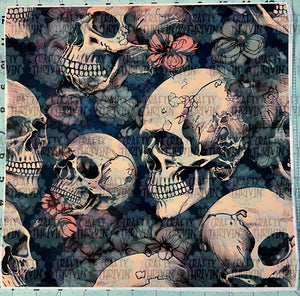 Tan Skull Floral  - 1170
