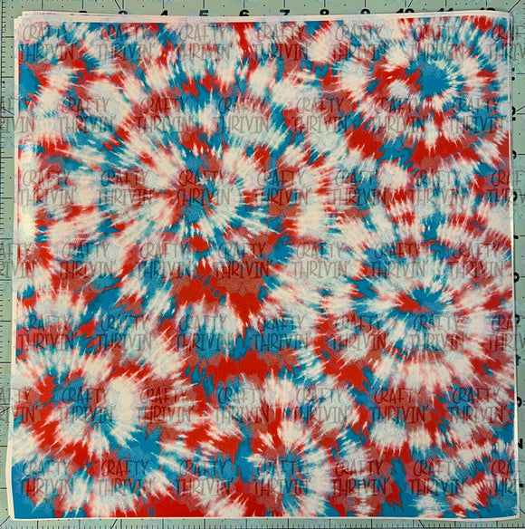 Red White Blue (more red) Tie-Dye - 1156