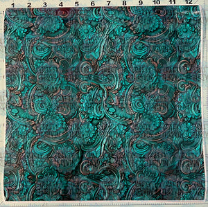 Turquoise Tooled Leather - 1175