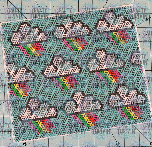 Rainbow Cloud Bling 20oz Wrap - 926