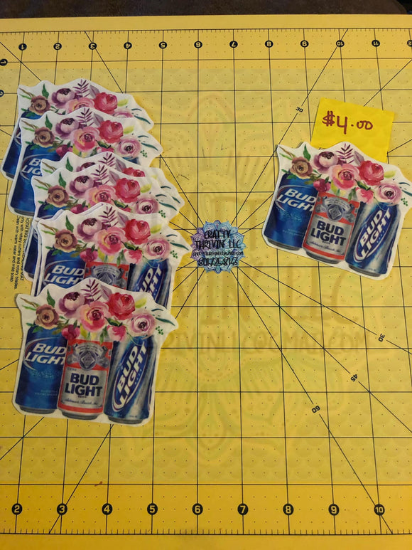 Floral Beer Cans