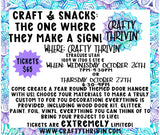 Craft & Snacks The One Where They Make a Sign 10.26 & 10.27 Event
