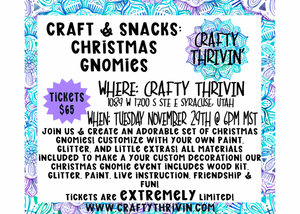 Craft & Snacks Christmas Gnomie Event 11.29