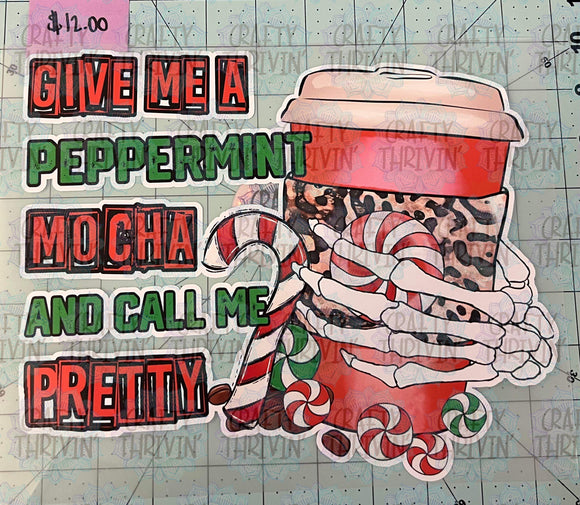 Peppermint Mocha Skelly Signature HTV