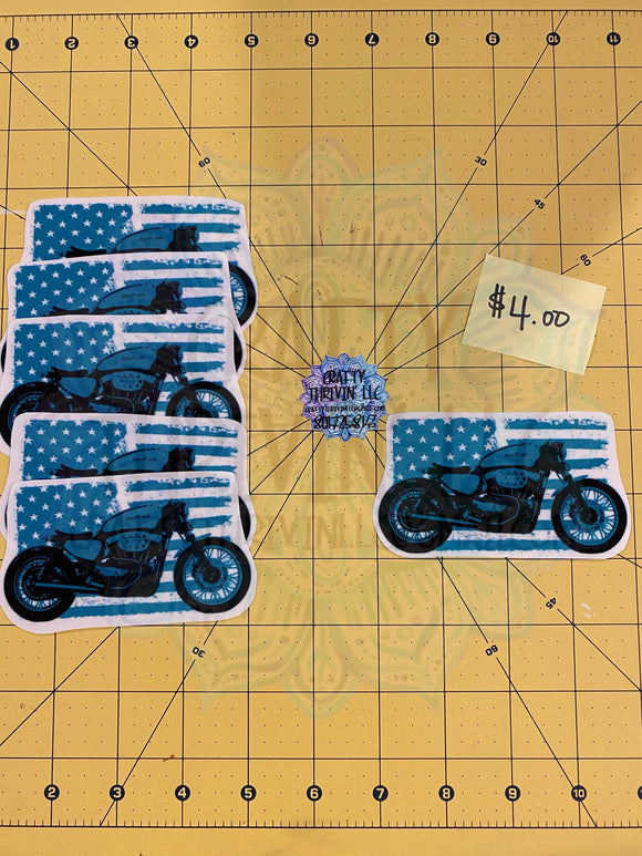 Blue Flag Motorcycle