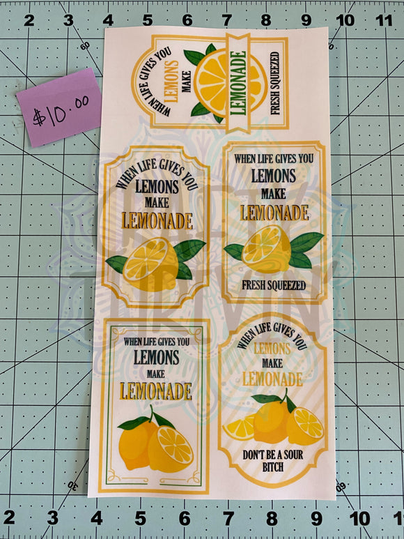 Lemonade Drink Label Set