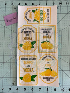 VODKA Lemonade Drink Label Set