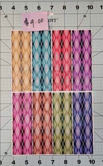 Rainbow Argyle Pen Wrap set
