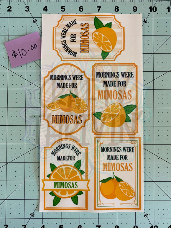 Mimosa Drink Label Set